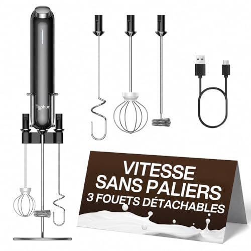 Typhur InstaWhisk Mousseur à Lait Électrique, Vitesse...