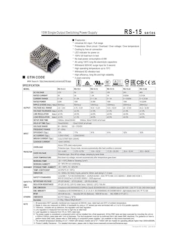 Alimentation à découpage 15W RS-15 protégeant vos circuits des surtensions