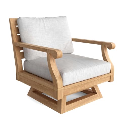 Sillón giratorio moderno madera teca natural