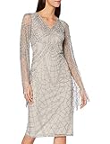  Frock and Frill Damen Karrisa Embellished Midi Dress Formales Abendkleid, Tan/Silver, Small