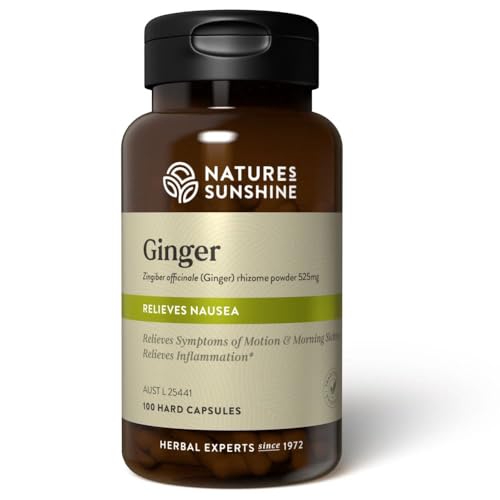 Nature's Sunshine Ginger - Traditionally used in Western herbal medicine to relieve nausea - 100 capsules