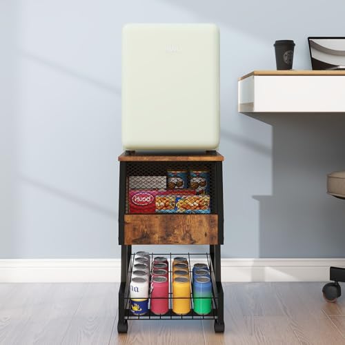 Support compact fridge avec rangement boisson pour studio