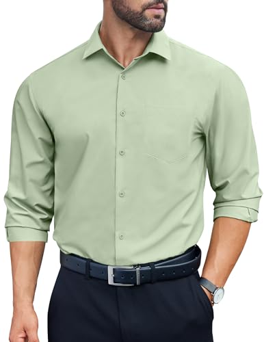 COOFANDY Mens Dress Shirts Long Sleeve Wrinkle Free Button Down Shirts Formal Business Shirt