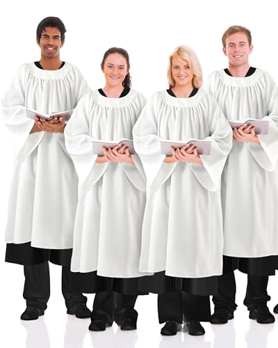 Image of Toulite Unisex Matte Choir Robes for Church Adults Baptism Gown