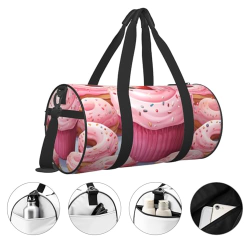 Travel Duffle Bag Lightweight Small Gym Bag Foldable Weekender Overnight Bags with Adjustable Shoulder Strap Carry On Tote Bags Donut and Cupcake Hospital Bag for Women Men3