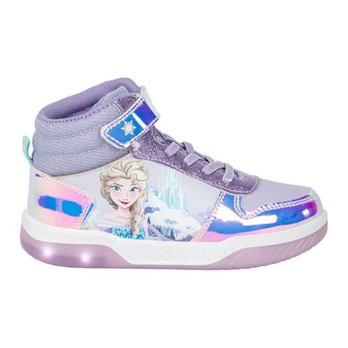Zapatillas oficiales de Frozen Elsa Light Up para niños | Zapatos iluminados para niños | Zapatillas infantiles con luces intermitentes | Zapatos para niñas, Elsa, 33 EU