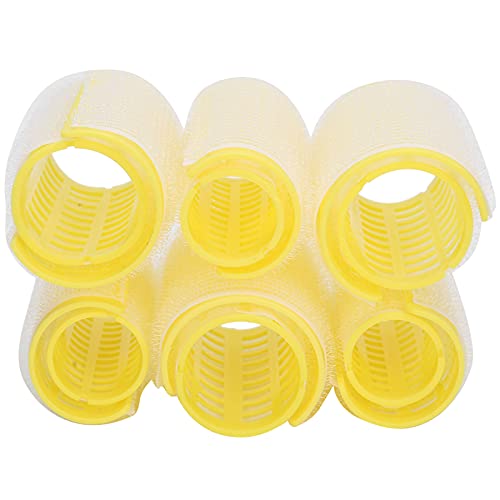 Rolos de cabelo autoaderentes, amarelos, leves, 3,5 cm/4,5 cm, conjunto profissional para uso em via