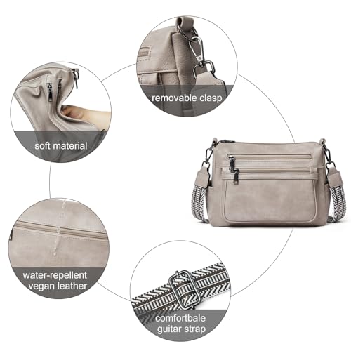 Image of Bluome Crossbody Purses for Women, Medium Large Faux Leather Crossbody Bags Lightweight Sling Bag Shoulder Handbags
