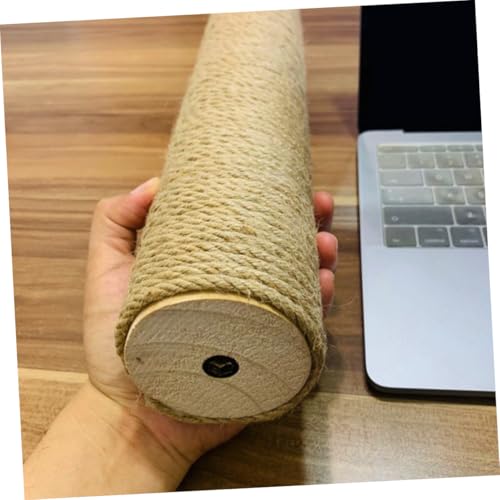 Poste rascador para gatos de madera con cuerda de yute 30x9 cm miniatura 6