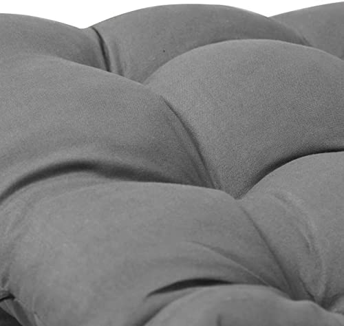 Image of Super Comfy Long Rocking Chair Cushion /Bench Back Seat Pad Cotton Handmade Quilts (Grey -18 x 50 Inch)