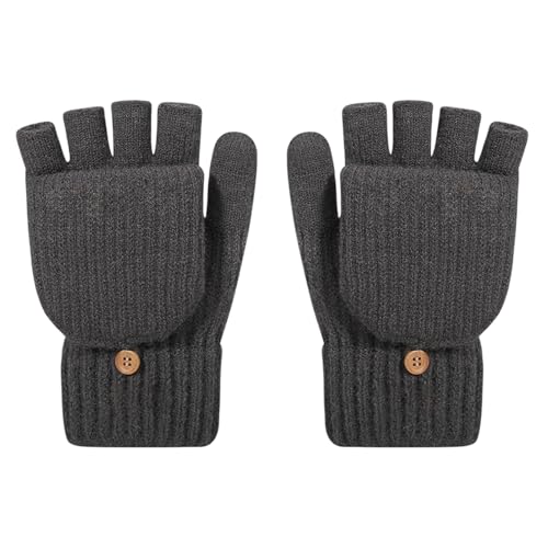 Guantes sin dedos para mujer de punto con función térmica de invierno 7