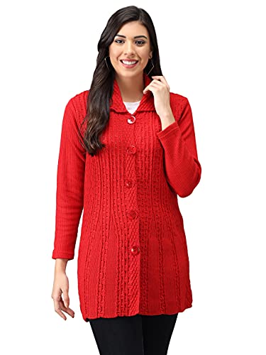 Image of eKools Women Wool Blend Banded Collar Cardigan
