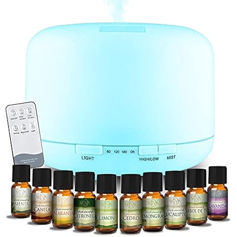 Difusor Aceites Esenciales MEVA 300ML con 10 Esencias Cover