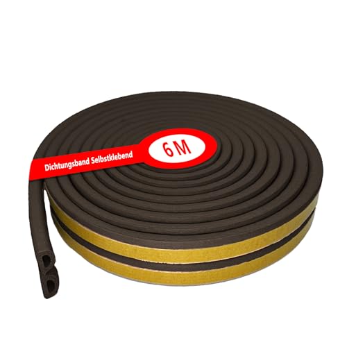 Burletes Para Ventanas, 6M Juntas de Goma Para Ventanas, Aislante Burlete, Tipos de BurletesPara Insonorización, Antipolvo, Protección Contra Impactos, Estanqueidad, (Marrón), Cinta