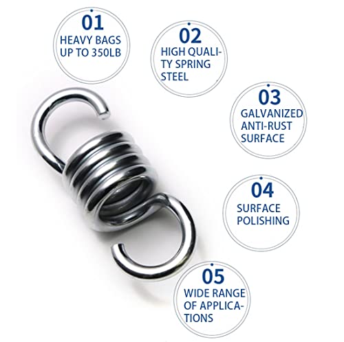MIKMAYTOO Heavy Duty Spring Hammock Chair Spring Porch Swing Springs Hook Suspension Swing Extension Spring for Hammock,Boxing Bag,Hanging Chair,Gym,Patio Swing Hange