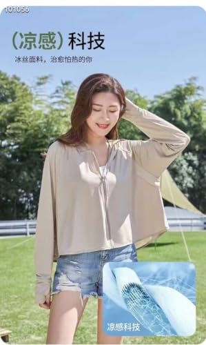 Image of SPF 50+ Long Sleeve UV Sun Protection Clothing Jacket Hiking Sun Shirt Zip Up Hoodie with Pockets For Summer