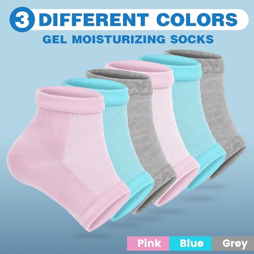 Image of TEAWOO 3 Pairs Moisturizing Heel Socks for Cracked Heel Treatment