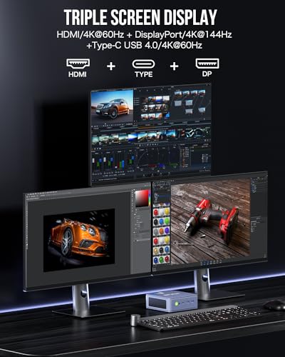 Image of GMKtec Mini PC Intel i7-13620H (Up to 4.9GHz) 32GB DDR5+2TB PCIe SSD i226V Dual LAN / USB4.0 / 8K UHD /WiFi 6 /BT5.2 Mini Desktop Computers K7 Plus