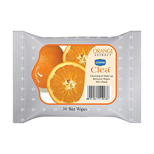GINNI CLEA Wet Wipes, Cleansing & Makeup Remover Wipes, Wet Tissues for Face Moisturizing With Orange Freshness (90 wipes)