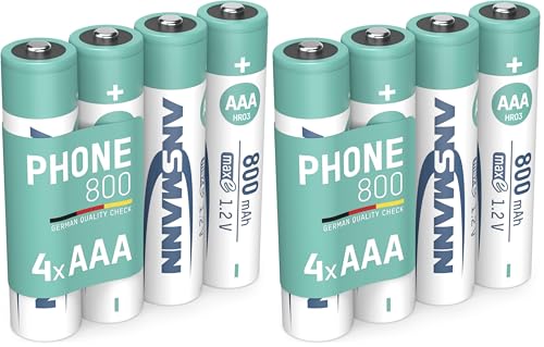 Piles pour téléphone fixe et babyphone AAA rechargeables ANSMANN