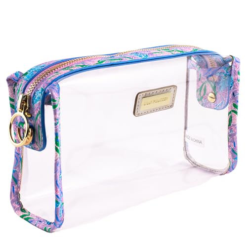 Lilly Pulitzer Bolsa de zíper transparente, estojo de lápis bonito para adultos, bolsa de higiene de viagem, bolsa pequena para suprimentos, maquiagem ou artigos de higiene pessoal (escape secreto)..,