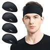 MARKEEP Running Headbands for Men (4 or 6 Pack), Mens Stretchy Headband for Football,Cycling,Basketball,Yoga,Fitness Workout Unisex Quick-Dry Sweatband