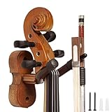 Rosewood Violin Hanger With Bow Hanger Home & Studio Wall Mount Violin Hanger (Rosewood MA-R5)
