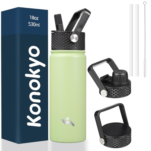 Image of Konokyo 18 oz Insulated Stainless Steel Water Bottle with Straw Lid