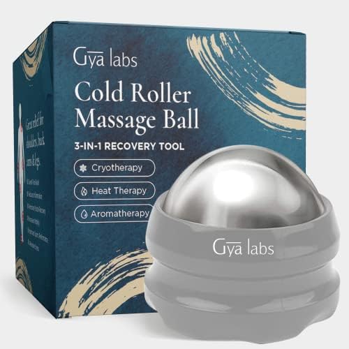 Gya Labs Cold Massage Roller Ball - 3-in-1 Recovery Tool for Cryotherapy, Heat Therapy & Aromatherapy - Massage Ball for Back - Muscle Roller Ball - Massage Ball Roller for Face & Cold Therapy Ball