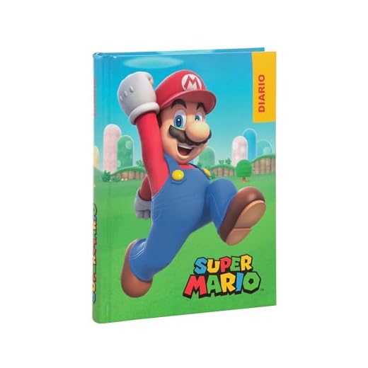 Super Mario - Agenda escolar 2024-2025 oficial Super Mario, agenda de 12 meses ideal para la escuela primaria, con tapa acolchada y 320 páginas interiores impresas a color, 13 x 17,8 cm, rojo