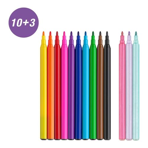 Faber-Castell Fibre-tip pen Castle unicorn 10plus3, multicoloured, 10 count (Pack of 1) - Image 3