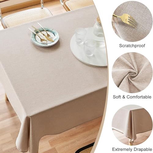 Nappe anti-graisse rectangulaire imperméable beige pour table - 4