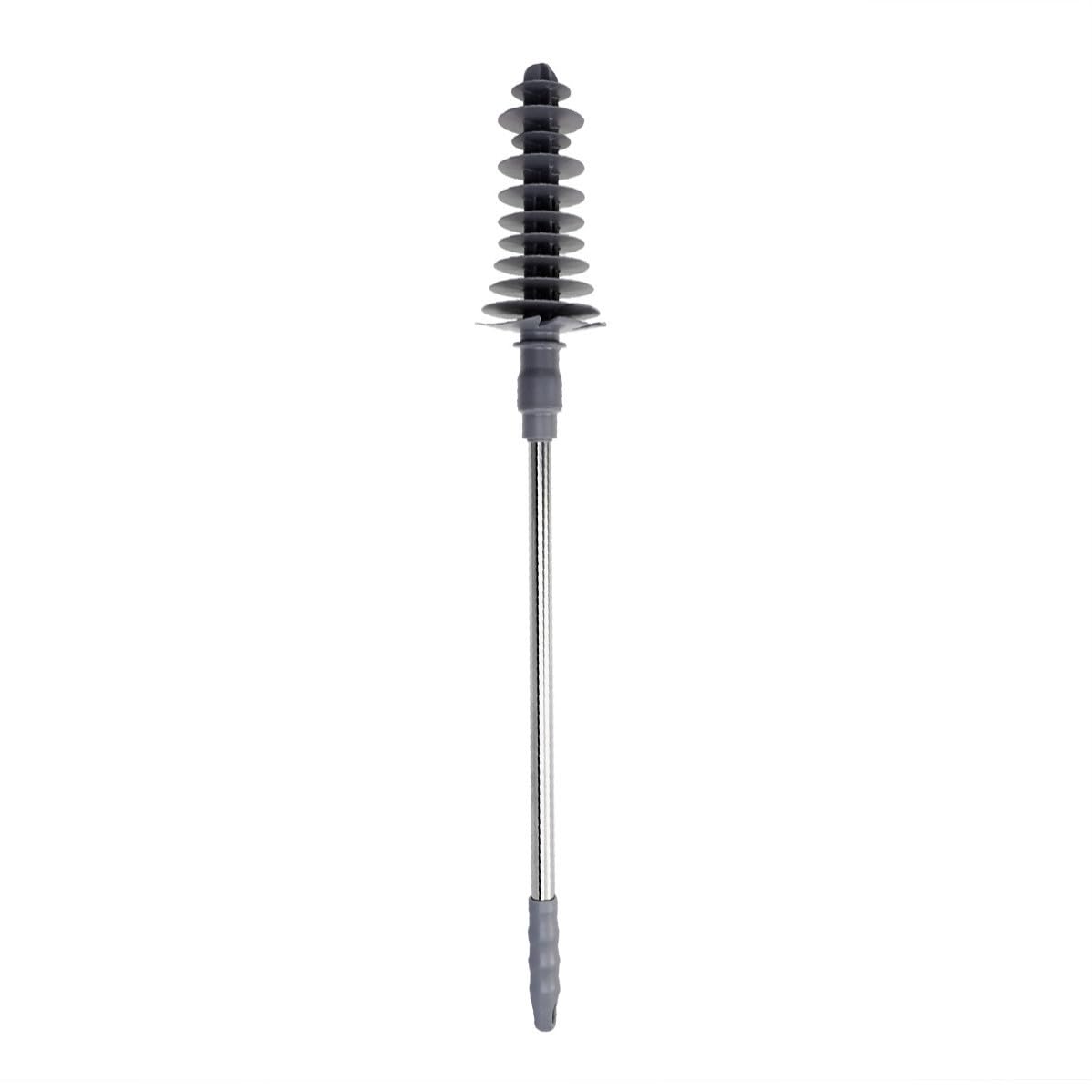 Desatascador de inodoro con pistón ergonómico de goma y acero inoxidable de color aleatorio