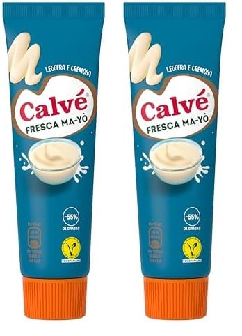 Calvé Maionese Fresca Ma-Yò, Formato 150 ml, con Yogurt Magro e il 55% in Meno di Grassi*, Ideale per Insalate di Riso, Patate Fredde e Insalatone, Senza Conservanti, Vegetariano (Confezione da 2)