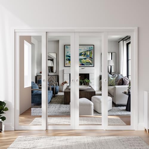 Image of Sliding Mirror Closet Door for 96 inch x 80 inch Opening, White