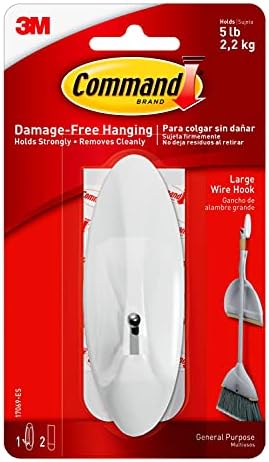 Command Broom Gripper, 2 Broom Holders and 6 Adhesive Strips - Suitable for Storing Brooms and Mops - Damage Free Hanging
