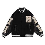 Chaqueta de béisbol de patchwork en estilo universitario informal, adecuada para deportes, al aire libre