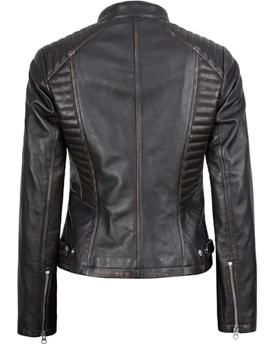 Image of Decrum Leather Jacket for Women - Real Lambskin Casual Leather Jackets Womens