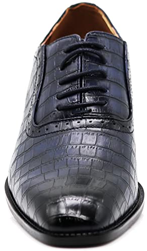 Image of Gator3N Men's Alligator Crocodile Print Oxfords Fashion Lace Up Dress Shoes