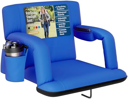 Alpcour Reclining Stadium Seat – Wide Bleacher Chair with Back Su...