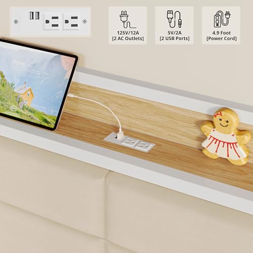 image for LIKIMIO Daybed with Trundle, Sturdy Metal Full Size Bed Frame with Uph