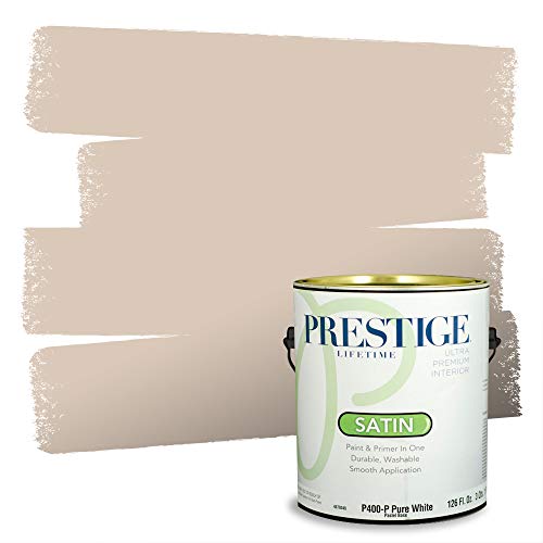 PRESTIGE Paints Interior Paint and Primer In One, 1-Gallon, Satin, Comparable Match of Sherwin Williams* Lightweight White*