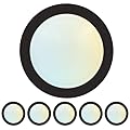 LUXRITE 6 Inch LED Disk Lights, Dimmable Flush Mount Ceiling Light, 5CCT 2700K 3000K 3500K 4000K 5000K, 12.5W, 1000LM, Surface Mount Light Fixture, Damp Rated, Energy Star, ETL - Black (6 Pack)