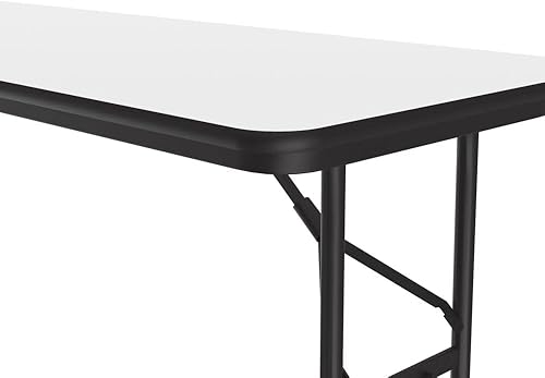 Miniatura 18 de Correll - Mesa plegable de altura ajustable y resistente, parte superior laminada de alta presión, fabricada en Estados Unidos, delantal de acero