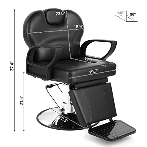 Artist Hand Barber Chairs Barber Chairs Hydraulic Reclining Barber Chair Salon Chair Styling Chair For Salon Equipment Tattoo Chair Black #TOP5
