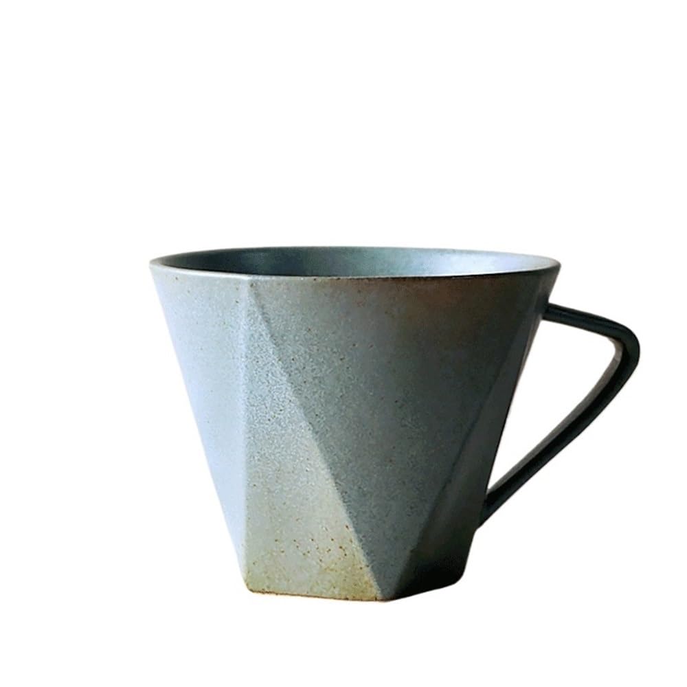 Kubek do kawy Ręcznie robiony kubek do kawy z rzeźbioną powierzchnią 1 szt., wielokolorowy gruby piec ceramiczny wykonany kubek do kawy pojemność 9,98 uncji do kawiarni kubek do kawy (niebieski)