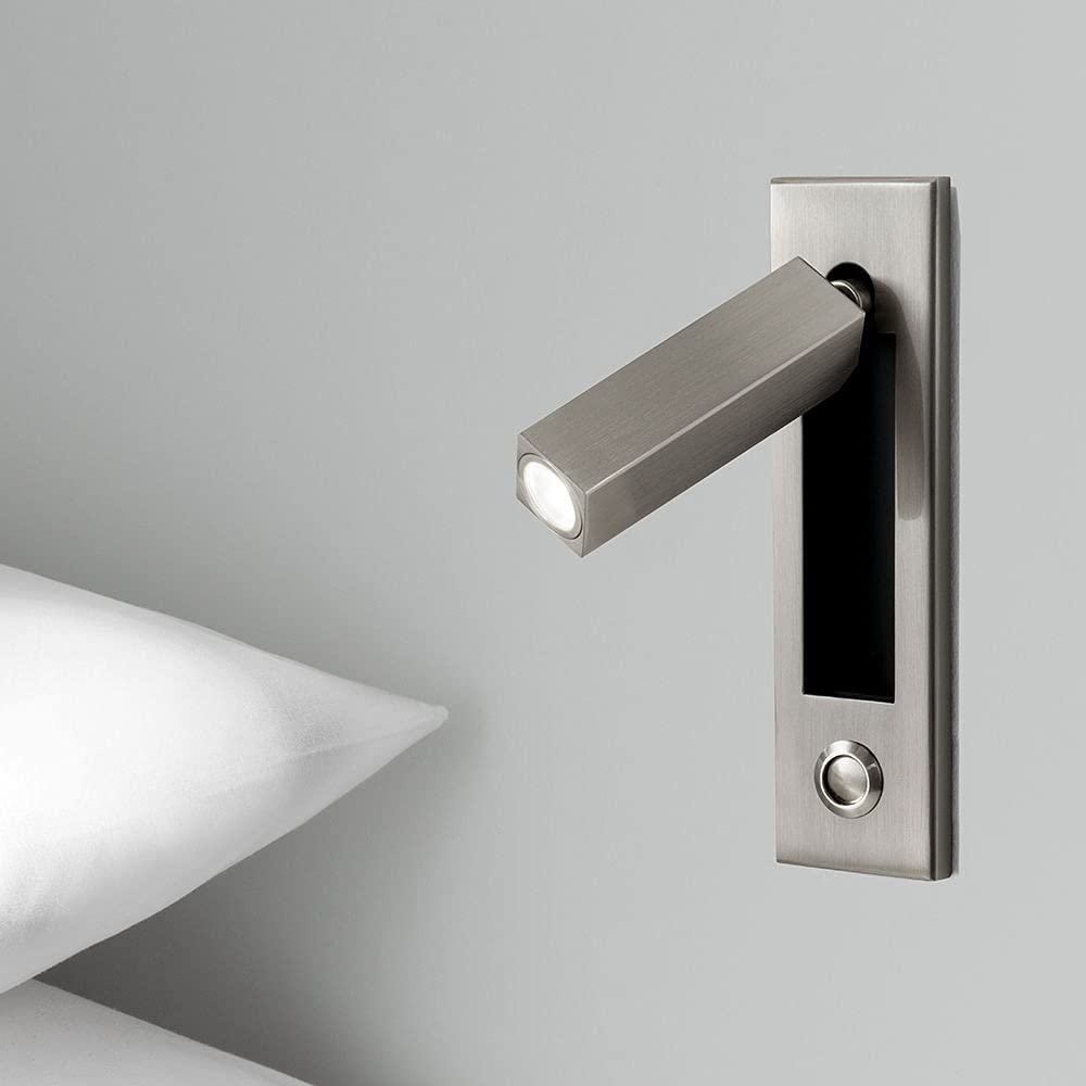 SXSCARKX Engineering Reading Lamp Hotel Headboard Spotlight, LED 360° Rotatable 90° Foldable Wall Light Sconce, Bedside Recessed Push Switch Lamps Natural 4000K Interesting
