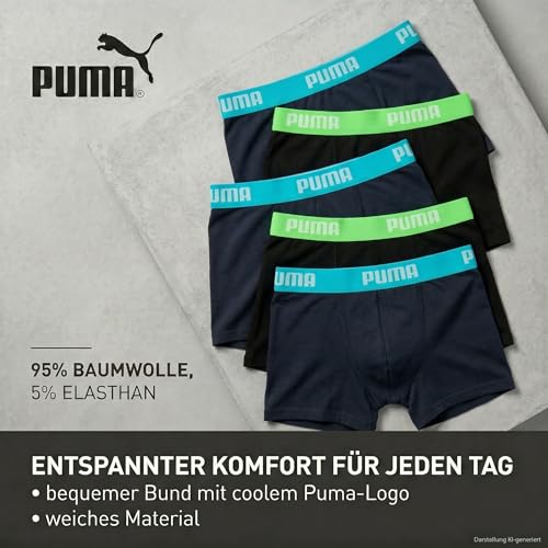 Puma Children Unisex Boxer Unterwäsche, Blau, 122-128 EU – Ansicht 2