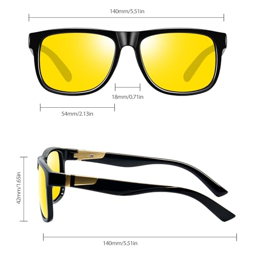 Image of Joopin Polarized Sunglasses Men Women UV400 Protection, Big Chunky Square Sun Glasses, Designer Shades Retro Sunnies Driving