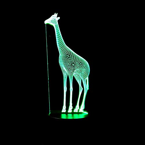 Preisvergleich Produktbild Illusionslampe, Cartoon Tier Illusionslicht Erstaunliche 3D Giraffe Schreibtischlampe Baby Lampe Power Lampe Kinderzimmer Dekoration Beleuchtung Bunte Veränderung Nachtlicht Weihnachtsfeier